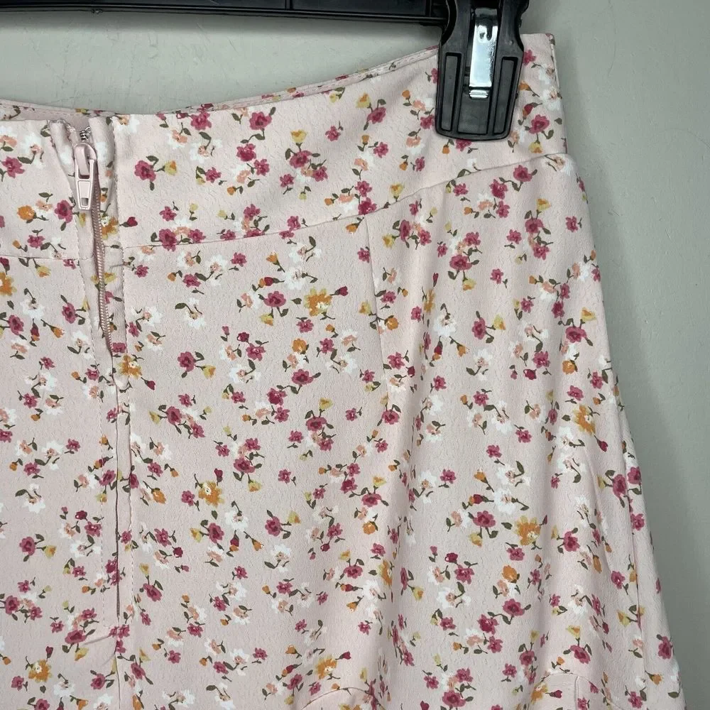 FRANCESCAS Skirt Womens Small S Mi Ami Pink Floral A-Line Mini - Picture 4 of 7